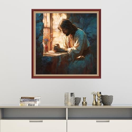 Dooxvey Cross Stitch Kits for Adults Beginners,Full Range of Cross-Stitch Stamped Kits Needlepoint Kits for Beginners Embroidery Kits 11CT Cross Stitch Patterns-Jesus' Prayer 18x18 inch - Image 2