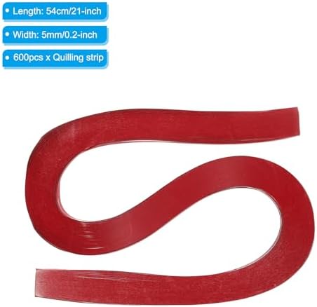 PATIKIL 600pcs Quilling Strips Paper 3/16"(5mm) 21"(54cm) Origami Paper Quilling Strip for Art DIY Hand Craft Christmas, Red - Image 2