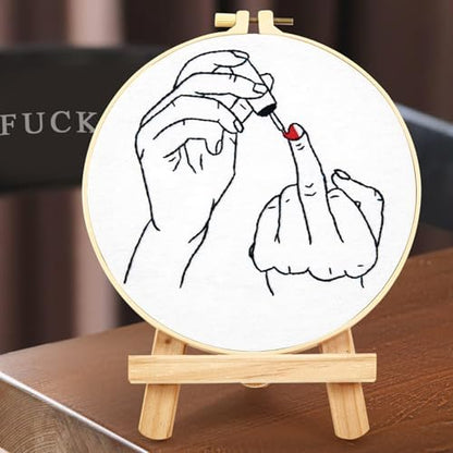 Crafmanoe Hand Embroidery Starter Kit for Beginners Adults, Counted Stamped Cross Stitch Kits for Adults Beginners, Easy Funny Embroidery Needlepoint Kits, Embroidery Fabric, Hoops and Video Tutorial - Image 4
