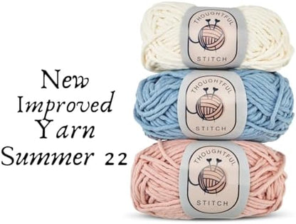 Thoughtful Stitch Knitting Kit for Beginners Adults & Kid Friendly- Complete Knitting Kit - Learn to Knit Yarn Set with Tutorial Book for Adult Hobbies - 100% Cotton Wool & Bamboo Knitting Needle - Image 6