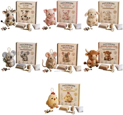 NEWFT Diys Animal Sewing Set Diys Patchwork Animal Set for Adults Beginners Precuts Floral Fabric Sewing Sets - Image 6
