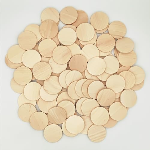 100PCS Natural Wood Slices 2 inch Blank Round Wooden Discs Unfinished Wood Circles Blank Wooden Ornaments for DIY Crafts - Image 5
