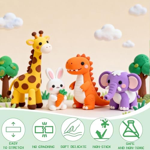 36 PCs Air Dry Clay Kit for Kids Age 3-12 with 3 Sculpting Tools 36 Colors - Image 5