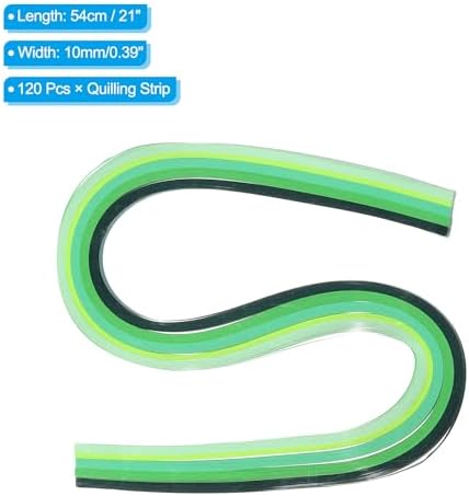 PATIKIL 120pcs Quilling Strips Paper 3/8"(10mm) 21" Origami Paper Quilling Strip for Art DIY Hand Craft Christmas, Gradient Green - Image 2