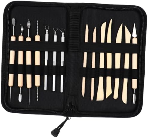 HOMSFOU -in-1 Pottery Kit 14-in-1 Clay Tools Set Wooden Metal Sculpture Tools for Artistic Creation by HOMSFOU