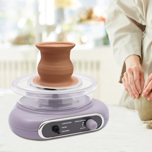 Electric Pottery Wheel Machine for Adults Kids, 0-200Rpm Adjustable Speed with 4.7Inch Turntable & Foot Pedal. Complete Clay Craft Kit Includes 8 Shaping Tools, Paints,Air-Dry Clay for Ceramic Making - Image 3