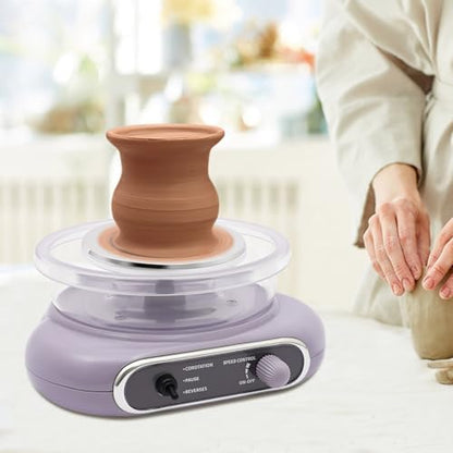 Electric Pottery Wheel Machine for Adults Kids, 0-200Rpm Adjustable Speed with 4.7Inch Turntable & Foot Pedal. Complete Clay Craft Kit Includes 8 Shaping Tools, Paints,Air-Dry Clay for Ceramic Making - Image 3