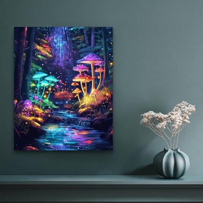 Banket Paint by Numbers Kit for Adults Beginner Mushroom DIY Painting Kits for Adults Forest Easy Adult Paint by Number Kits on Canvas Color by Numbers for Gifts Home Wall Decor 16x20 Inch - Image 2