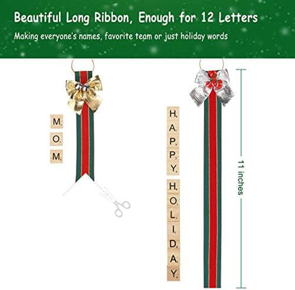 Christmas Ornaments Tree Decorations Personalized Crafts for Girls Adults Kids Kit DIY Ribbon Letter Tiles Bells Rustic Stockings Name Tags Hanging Xmas Decor for Gifts Wreath Room Holiday - Image 4