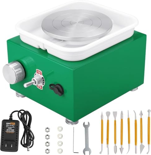 Dexcip Mini Pottery Wheel for Kid&Adult,2 Turntables Electric Ceramic Wheel by Dexcip