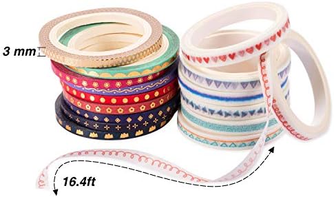 Honoson 48 Pack Scrapbooking Supplies Kit Scrapbook Tools and Supplies Journal Stencil Washi Tape and Journal Planner Pen for Notebook Diary DIY Plastic Drawing Template - Image 3