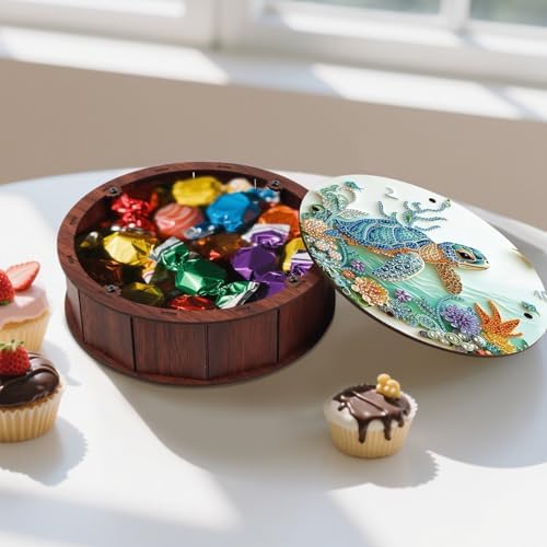 DIY Diamond Painting Fruit Bowl Storage Box, Turtle Decorated Tray Diamond Painting Craft Set, for organising Desk Items, a Versatile and Creative Handmade Gift - Image 6