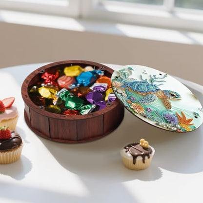 DIY Diamond Painting Fruit Bowl Storage Box, Turtle Decorated Tray Diamond Painting Craft Set, for organising Desk Items, a Versatile and Creative Handmade Gift - Image 6