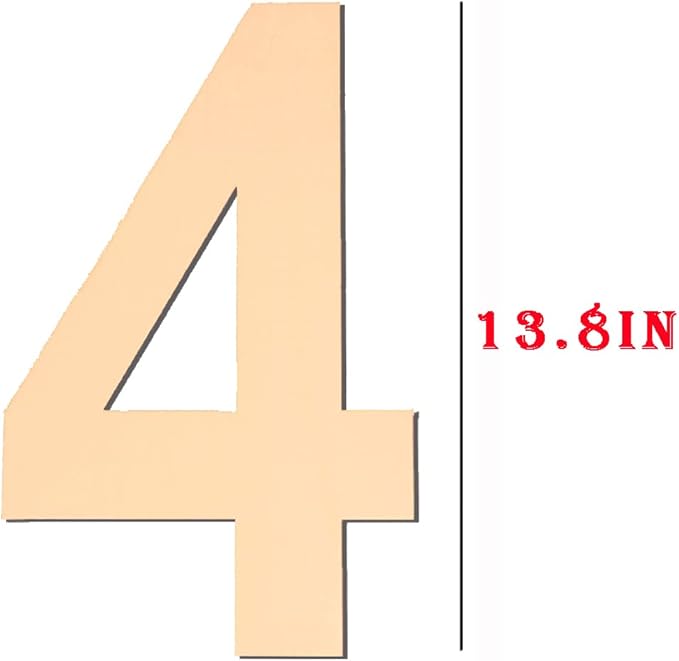15 Inch Large Wooden Numbers 4, Blank Wood Number 4, Big Unfinished Wooden Numbers for DIY Craft,Large Wooden Number Signs, Large Wood Numbers for Birthday Wedding Party Decorations