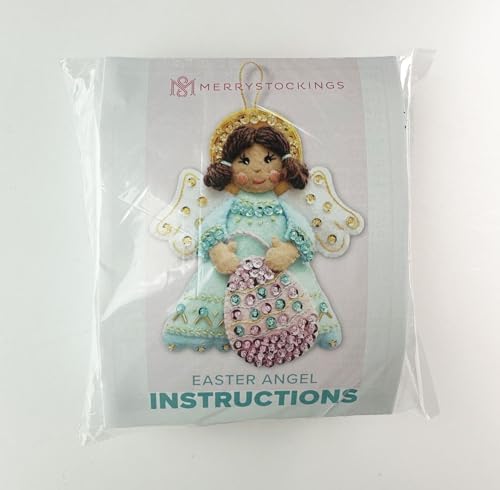 MerryStockings Felt Ornament Kit, Collectible Angels Series, DIY, Sequins, Beads, Embellishments, Step by Step Instructions and Each Angel has Multiple Skin Tone Options (Easter) - Image 3