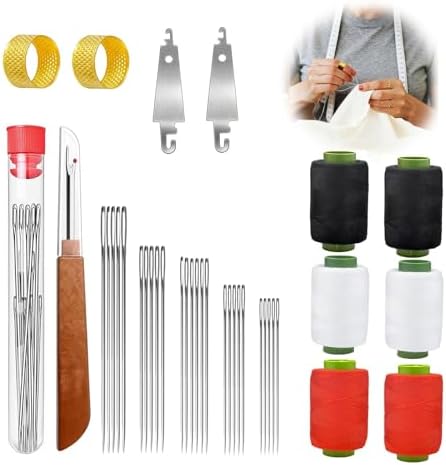 37 Piece Sewing Kit, Portable Sewing Tool Set with Stainless Steel Needles, Thread, Seam Ripper & Thimbles, Compact DIY Hand Sewing Kit for Home, Travel & Emergency Repairs by Unknown