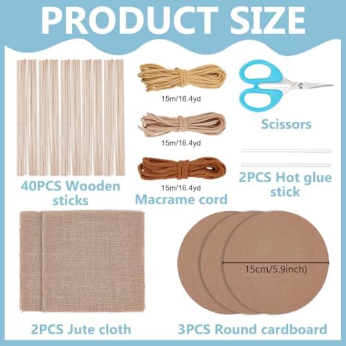 ACRNIGHEET Macrame Basket Weaving kit Weaving Kit for Adults Beginners with Step-by-Step Tutorials Storage Basket Making Kits Craft Gift Ideas - Image 2
