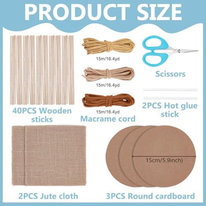 ACRNIGHEET Macrame Basket Weaving kit Weaving Kit for Adults Beginners with Step-by-Step Tutorials Storage Basket Making Kits Craft Gift Ideas - Image 2