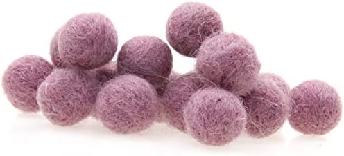 Needle Felt Balls Pure Wool Beads Felted Wool Balls 15mm Handmade DIY Crafts 20pcs (Rose Purple) - Image 3