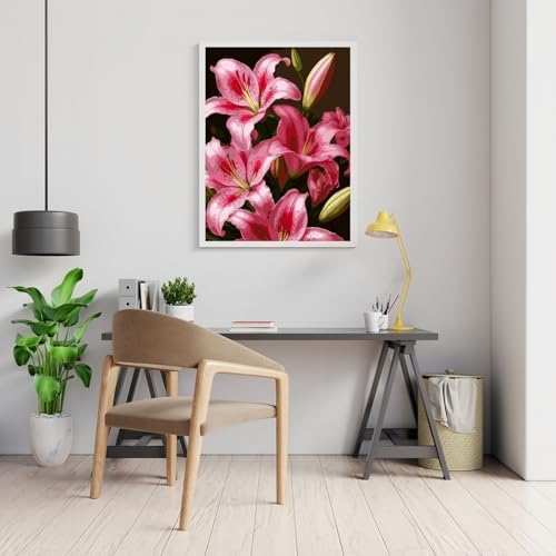 Mosaflare Lily Flower Paint by Numbers for Adults Beginner 12X16 inch - Image 3