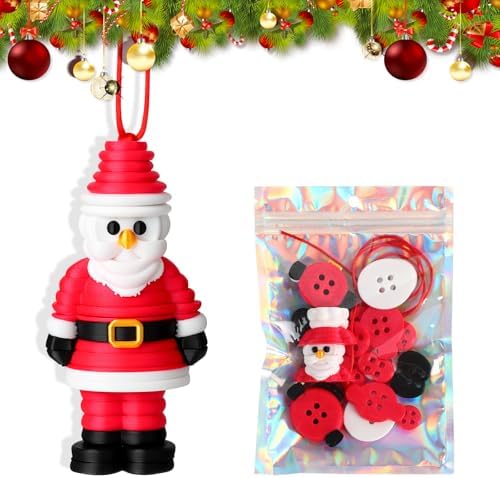 KoyunWong DIY Christmas Button Ornament Making Set, Craft Buttons Kit with Christmas Snowman/Santa/Angel/Tree, Stacked Colorful Buttons for Xmas Tree Hanging Decorations(anta Claus) by KoyunWong