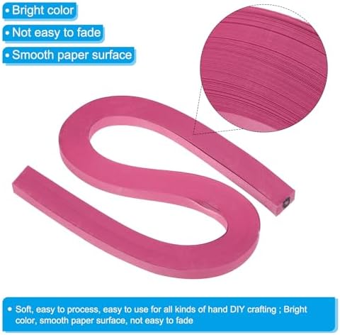 PATIKIL 120pcs Quilling Strips Paper 3/8"(10mm) 54cm Origami Paper Quilling Strip for Art DIY Hand Craft Christmas, Rose Red - Image 3