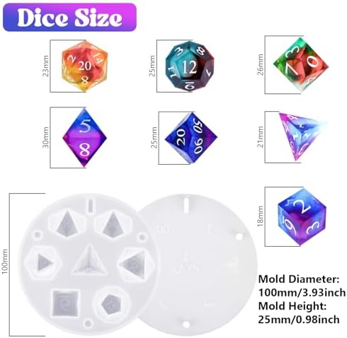 KISREL Dice Resin Molds, DND Dice Set and Organizer Box Epoxy Resin Mold - Image 2