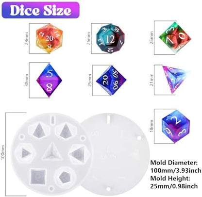 KISREL Dice Resin Molds, DND Dice Set and Organizer Box Epoxy Resin Mold - Image 2