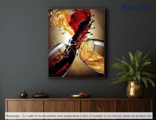 Figured'Art Paint by Numbers for Adults Wine Mix 16"x20" - Craft Art Painting DIY Kit Rolled Canvas Without Frame - Image 4