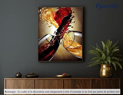 Figured'Art Paint by Numbers for Adults Wine Mix 16"x20" - Craft Art Painting DIY Kit Rolled Canvas Without Frame - Image 4