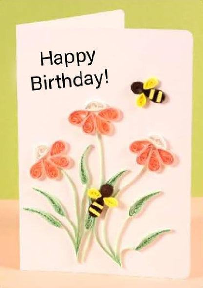 Wizardi Greeting Card Making Kit. Echinacea Flowers DIY Quilling Kit F07M3-5-FL4 by Wizardi