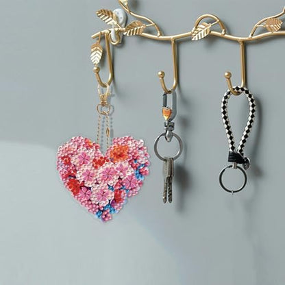 HuamuTech 5 Pcs/6 Pcs/8 Pcs Full Drill Keyring Special Shape Double Sided Diamond Art Keychain for Beginners Birthday Craftin - Image 5