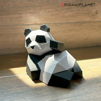 3D Panda Xingxing Origami Paper Craft Kit, Fun DIY Pre-Cut 3D Paper Art Model for Teens & Adults, Easy Handmade Animal Figurine Sculpture Gift Set for Bookshelf Decoration - Image 3