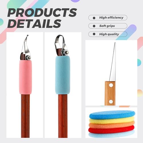 Leriton 2 Pack Clay Carving Tools Pottery Scrapers, Set 5, Colorful - Image 3