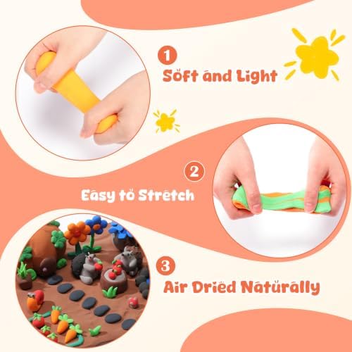 VioraWhite 72 Pcs 38oz Air Dry Clay Bulk Modeling Clay,Forest Colors - Image 3