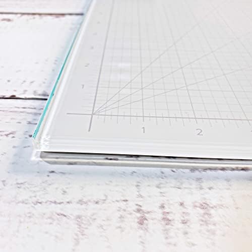 GLASSBOARD STUDIO Glass Craft Mat - Magnetic, Heat & Scratch Resistant - For Crafting, Cutting, Painting, Mixed Media Artwork - Grid Lines, Non-Slip Rubber Feet (Floral 24"L x 36"W) - Image 4