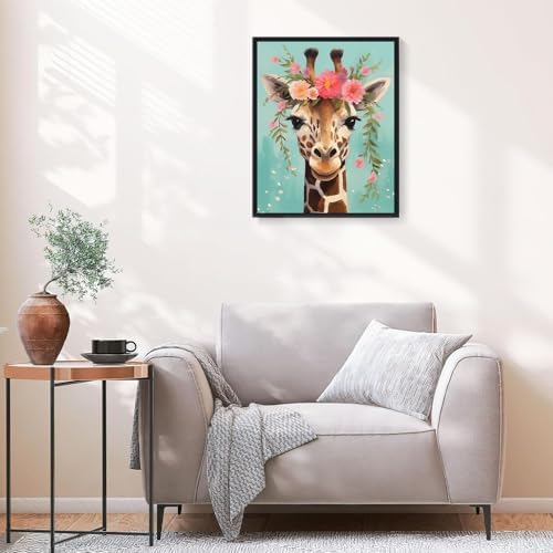 Natuyalo Giraffe Paint by Numbers Kit for Adults - Animal Paint by Number on Canvas Without Frame, DIY Acrylic Painting for Ideal Gift Home Wall Decor (16x20 Inch) - Image 3