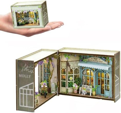 Mini 3D Wooden Doll House Craft Model with LED,DIY Miniature and Furniture Dollhouse Kit,Creative Room Idea for Valentine's Day Birthday Gift (Molly Garden) by Montidey