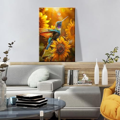 ATDMS Bird Paint by Numbers Kit for Adults with Frame Landscape Paint by Number with Easel DIY Flower Adult Paint by Number Kits Sunflower Paint by Numbers Kit on Canvas for Home Wall Decor 8x12 Inch - Image 6