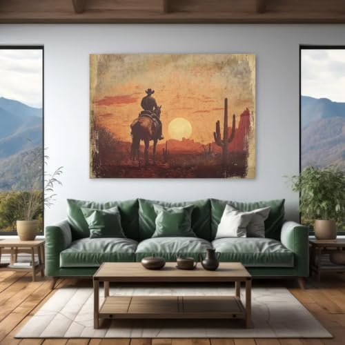 Western Cowboy Paint by Numbers Kit for Adults Framed Canvas Frameworkless - Image 5