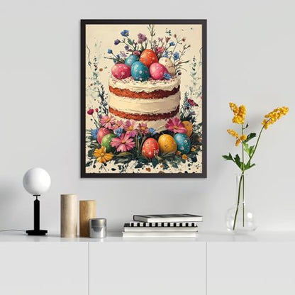 RICUVED Easter Paint by Numbers for Adults, Cake Paint by Numbers Kit for Adults Beginners, Eggs DIY Acrylic Oil Painting on Canvas Easy for Gift Home Wall Decor 16x20 Inch - Image 6