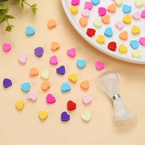 100pcs Mixed Heart Polymer Clay Spacer Beads for Women Jewelry Making DIY Bracelet Necklace Hair Clip Accessories Valentine's Day Gift (Heart) - Image 2