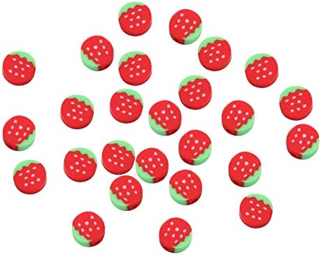100pcs Strawberry Polymer Clay Spacer Beads for Women Jewelry Making DIY Bracelet Necklace Hair Clip Accessories (Strawberry) by LUBINGSHINE