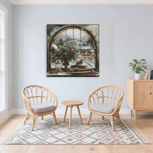 Winter Snow Landscape Cross Stitch Kit for Beginners, 13.7x13.7 inch - Image 4