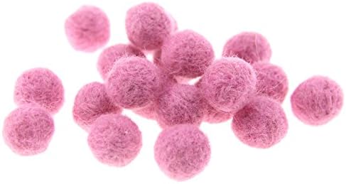 Needle Felt Balls Pure Wool Beads Dry Felted Balls 15mm Handmade DIY Crafts 20pcs (Hot Pink) by Zasy