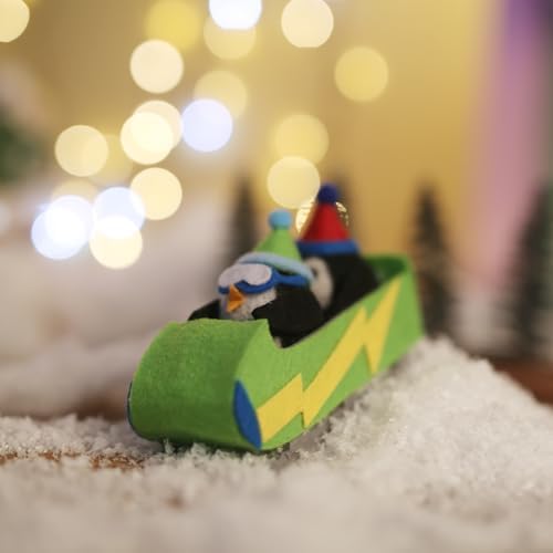 Simply Make Needle Felting Kit, Bobsled Penguins, Needle Felting Kit with Felting Needles and Felting Wool, Ideal Needle Felting Kits for Beginners, Fun DIY Craft Kit - Image 3