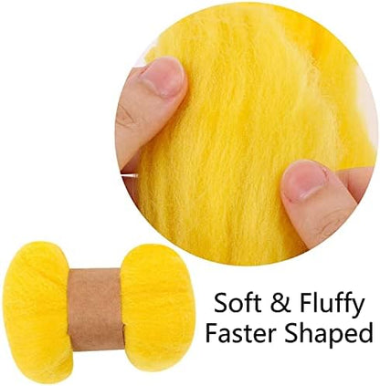 KISSBUTY Full Range of Needle Felting Kit, Cactus Wool Felted Set for Adults and Beginners Including Wool Roving for 8 Succulents, Foam Mat, Glass Pots, Needles, Finger Guards Tools Kit - Image 6