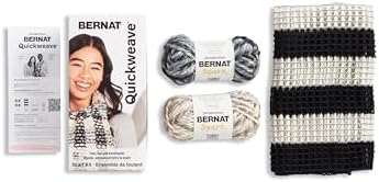 Bernat QuickWeave - 1 Pack of 120 Yards/4.9 oz Gray Tartan Yarn 80% Acrylic 20% Wool Grid 85% Acrylic 15% Polyester Needle 100% Plastic - Image 5