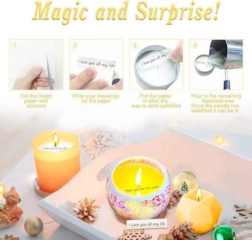 Candle Making Kit for Adults Beginners,Candle Making Supplies Include Soy Wax for Candle Making,Candle Wax Melting Pot,Candle Wicks Stickers,Magic Paper and More-DIY Candle Kit,Full Crafts for Adults - Image 2