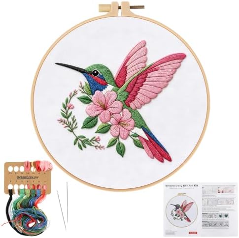 Zynlio Cardinal Embroidery Kits for Beginners with Bird Flower Pattern,Adults Starter Cross Stitch Kit DIY Needlepoint by Unknown